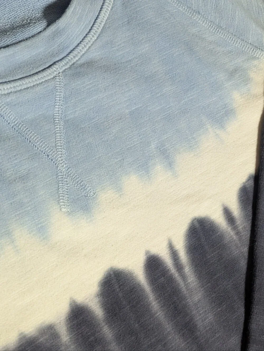 Ombre Tie Dye Side Tie Top S Coastal Cottagecore Cozy Weekend Crewneck - Picture 12 of 17
